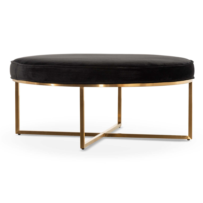 100cmx46cm Ottoman - Black Velvet - View 5