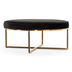 CLC6627-BS 100cmx46cm Ottoman - Black Velvet