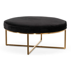 CLC6627-BS 100cmx46cm Ottoman - Black Velvet