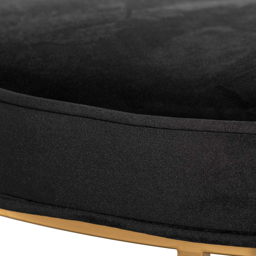 100cmx46cm Ottoman - Black Velvet - View 8