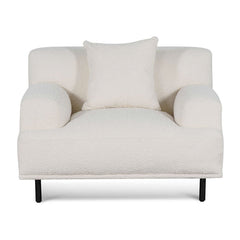 CLC6690-CA Armchair - Ivory White Boucle with Black Legs
