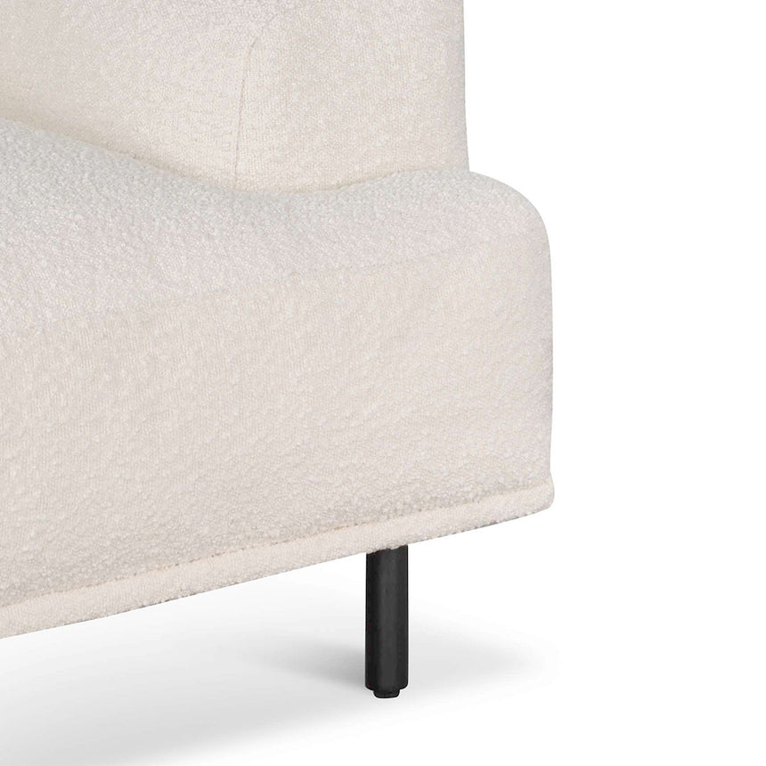 Armchair - Ivory White Boucle with Black Legs - View 6