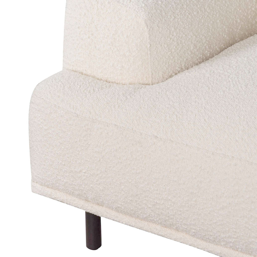Armchair - Ivory White Boucle with Black Legs - View 7