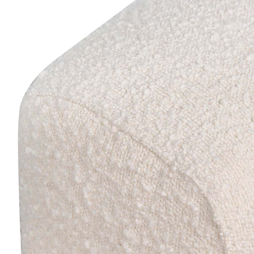 Armchair - Ivory White Boucle with Black Legs - View 8