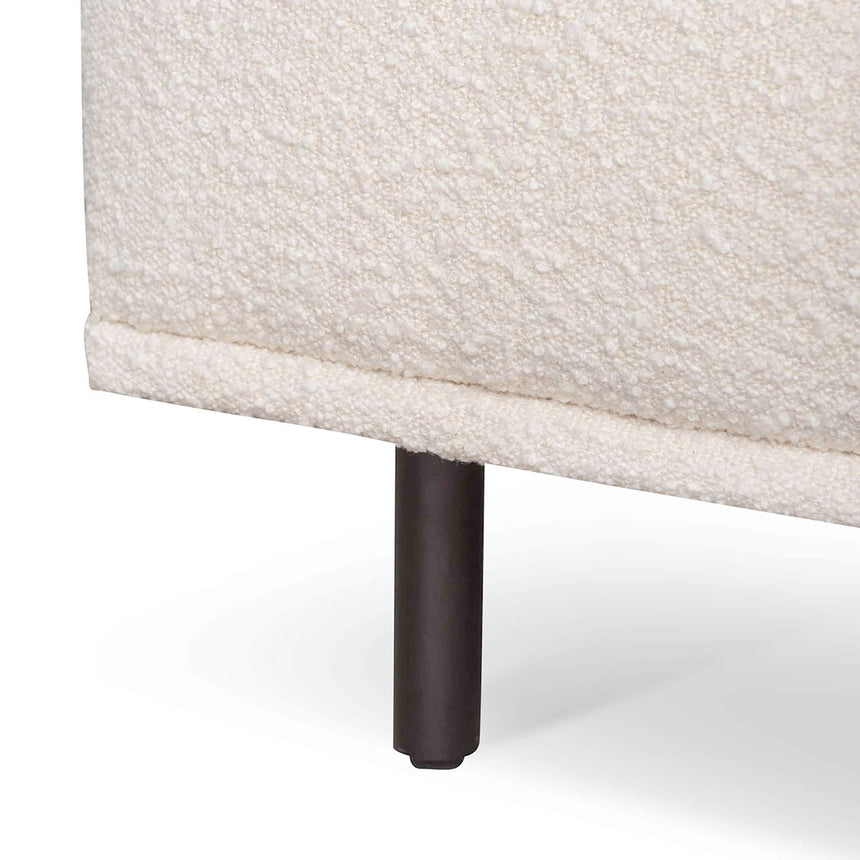 Armchair - Ivory White Boucle with Black Legs - View 9