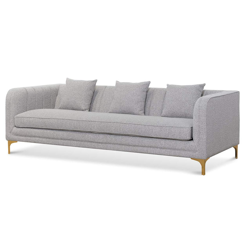 3 Seater Sofa - Ash Grey Boucle - View 3