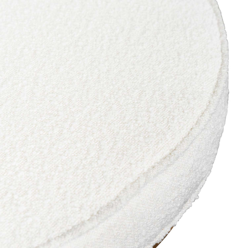 100cm Daisy White Boucle Ottoman - Brushed Gold Base - View 8