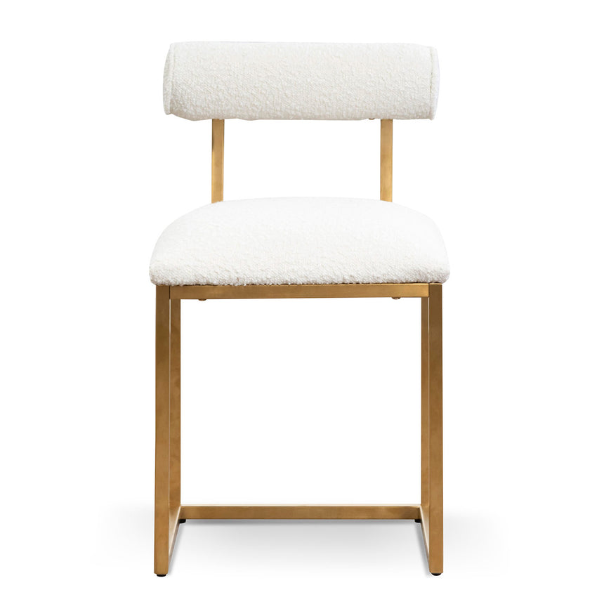Daisy White Boucle Occasional Chair - Brushed Gold Base - View 2