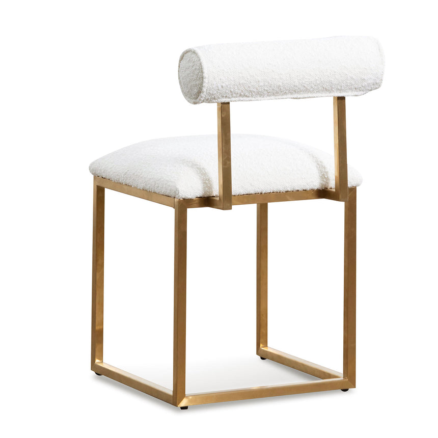 Daisy White Boucle Occasional Chair - Brushed Gold Base - View 4