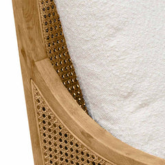 CLC6810-CH Rattan Arm Chair - Ivory White Boucle