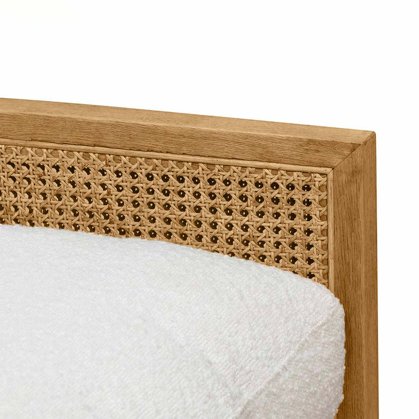 Rattan Arm Chair - Ivory White Boucle - View 9