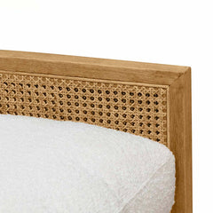 CLC6810-CH Rattan Arm Chair - Ivory White Boucle