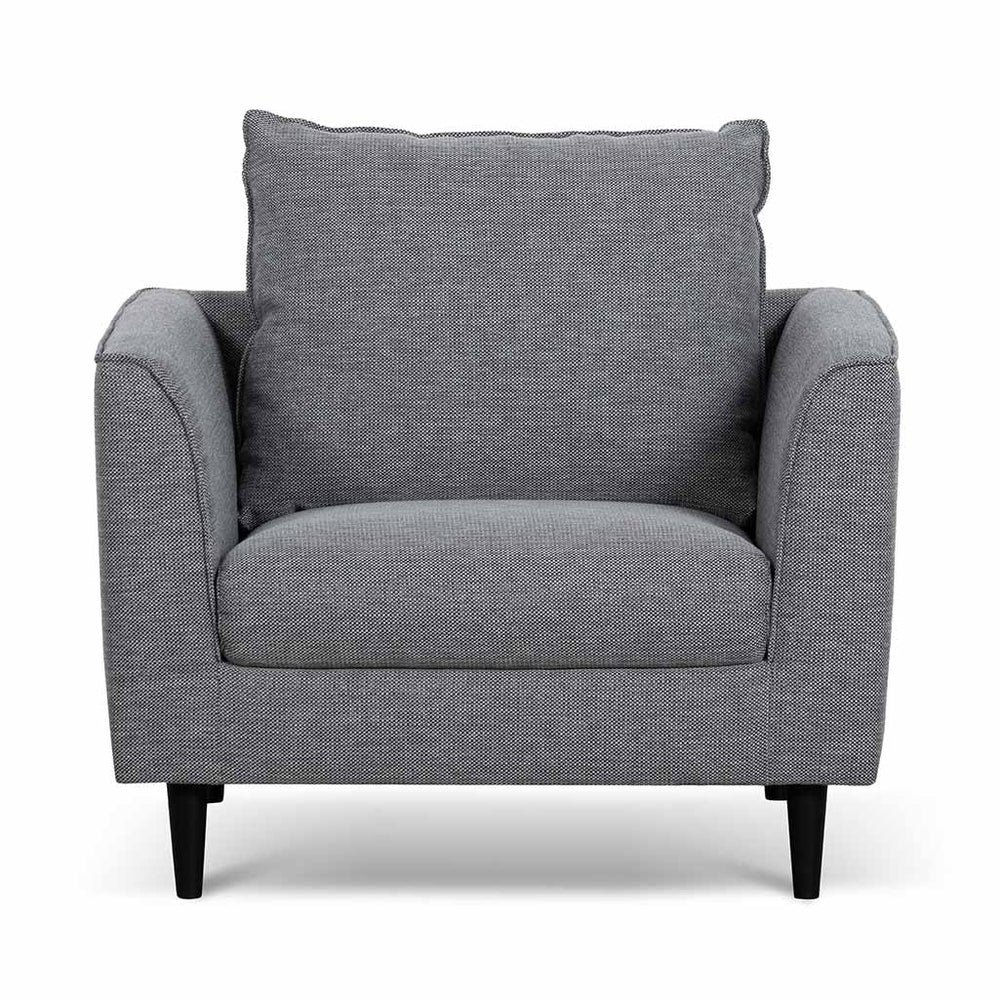 Fabric Armchair - Graphite Grey with Black Leg - View 2