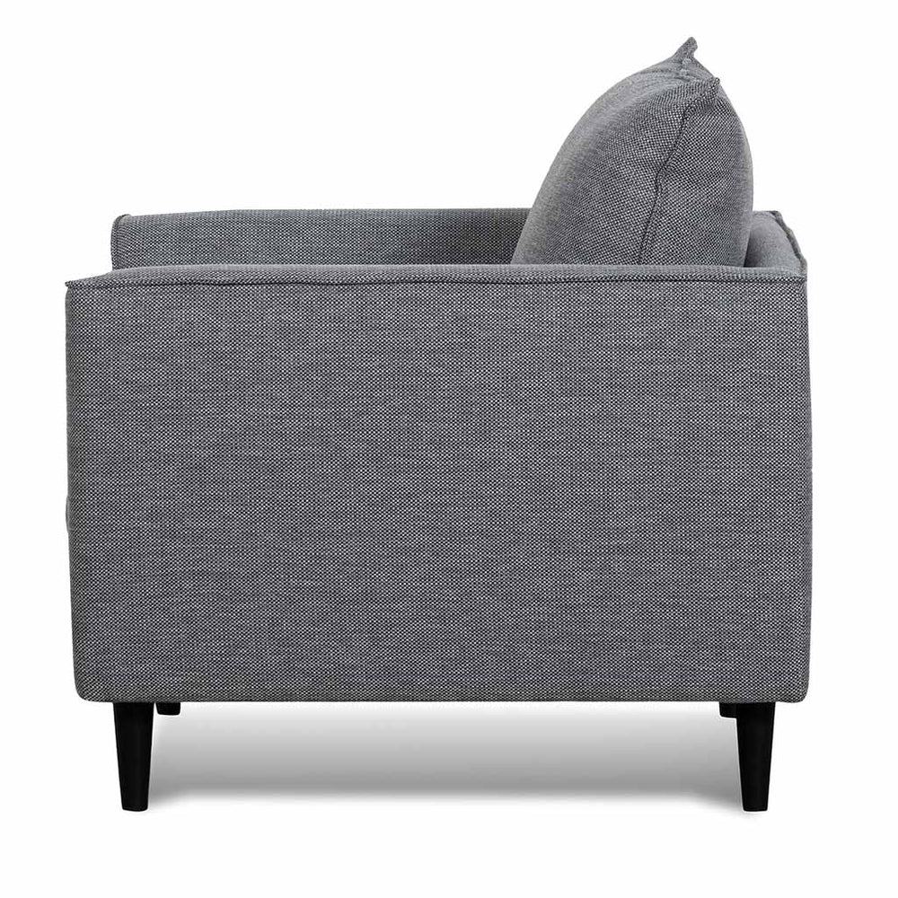 Fabric Armchair - Graphite Grey with Black Leg - View 4