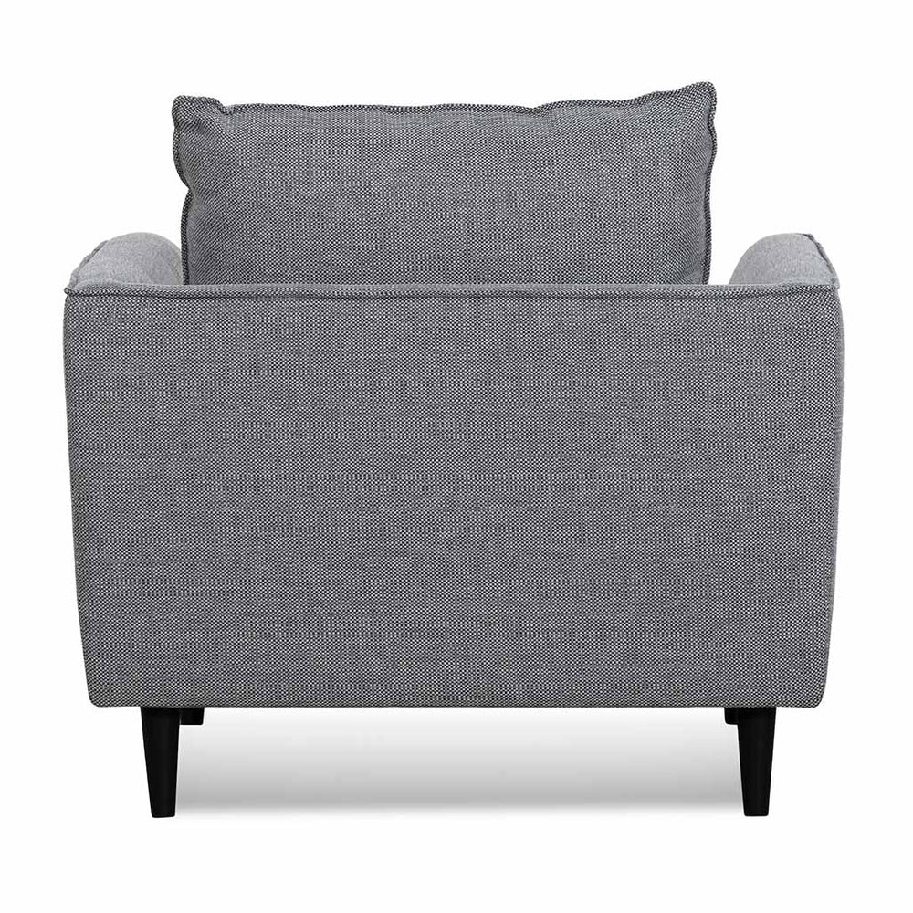 Fabric Armchair - Graphite Grey with Black Leg - View 6