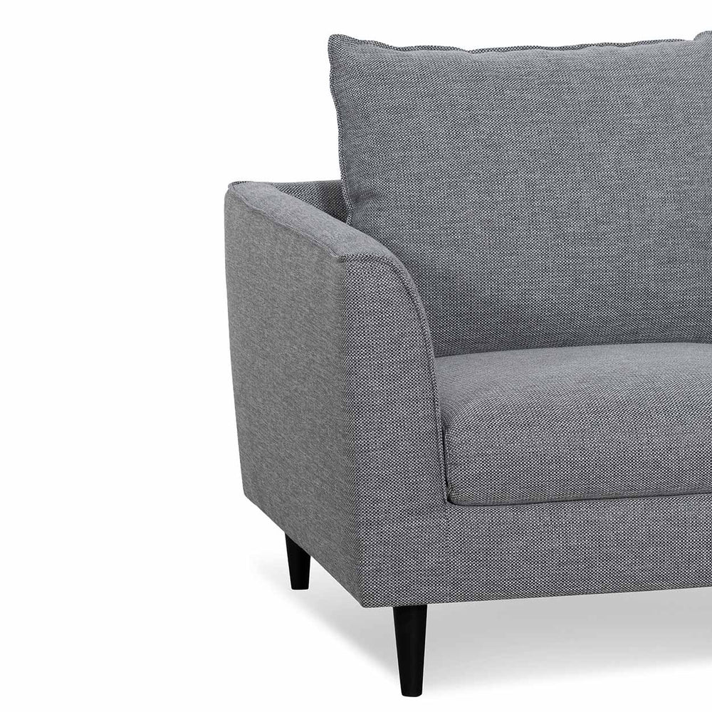 Fabric Armchair - Graphite Grey with Black Leg - View 7