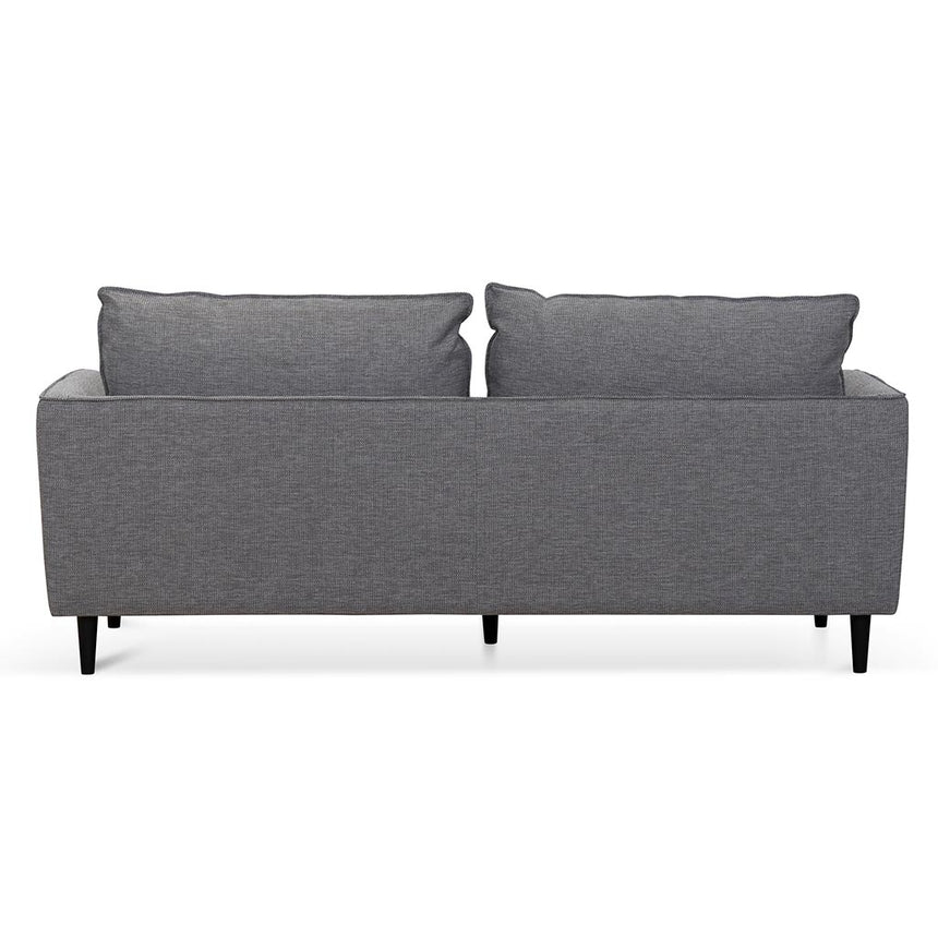 3 Seater Fabric Sofa - Graphite Grey with Black Leg - View 10