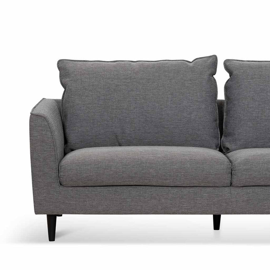 3 Seater Fabric Sofa - Graphite Grey with Black Leg - View 4
