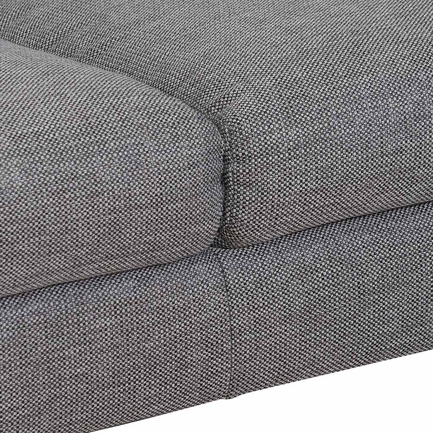 3 Seater Fabric Sofa - Graphite Grey with Black Leg - View 6