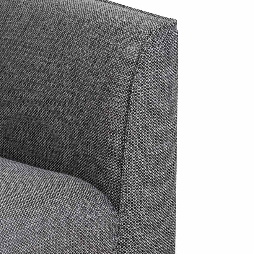 3 Seater Fabric Sofa - Graphite Grey with Black Leg - View 7