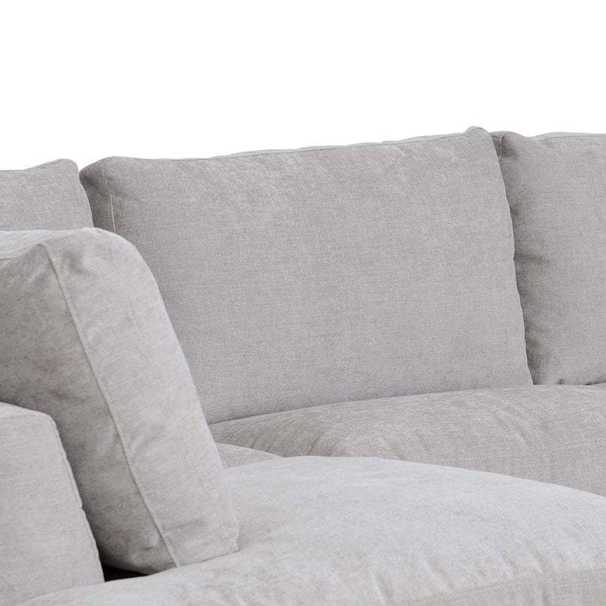 4 Seater Fabric Left Chaise Sofa - Oyster Beige - View 6