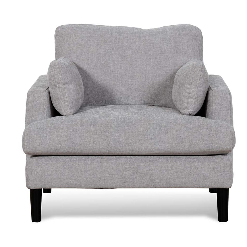 Fabric Armchair - Oyster Beige and Black Leg - View 2