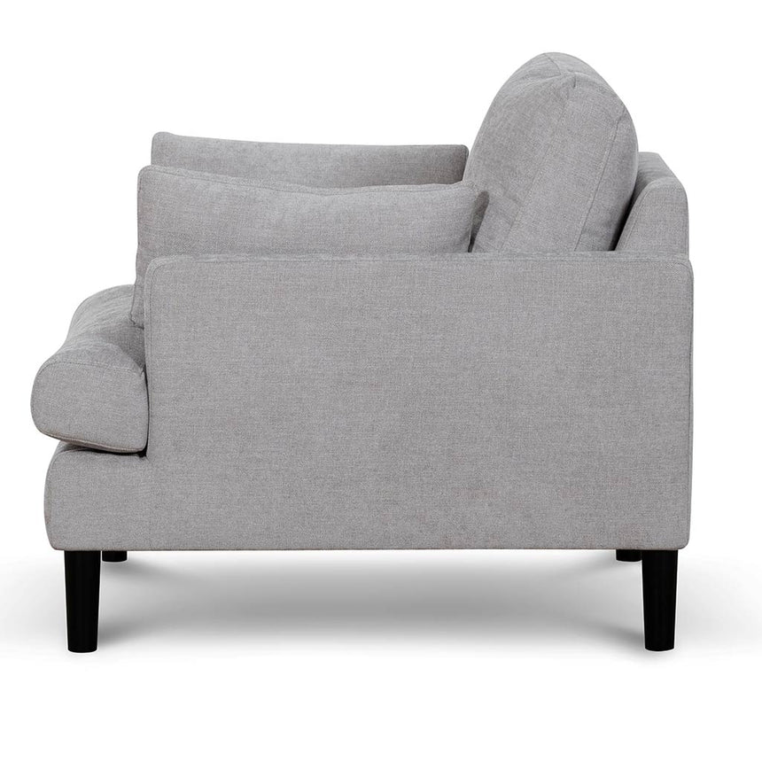 Fabric Armchair - Oyster Beige and Black Leg - View 4
