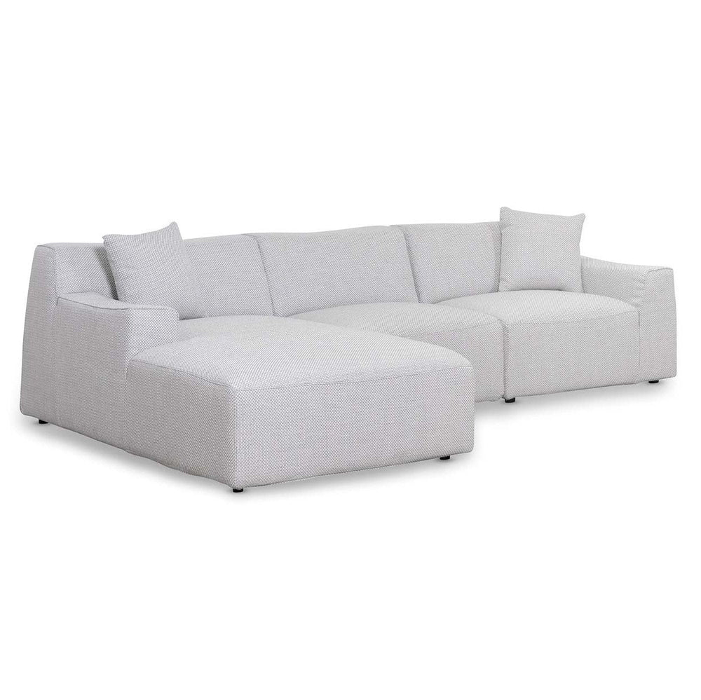 3 Seater Left Chaise Sofa - Passive Grey - View 3