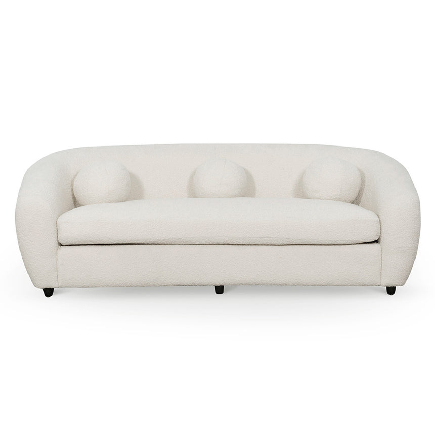 3 Seater Sofa - Ivory White Boucle - View 2