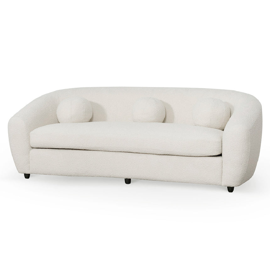 3 Seater Sofa - Ivory White Boucle