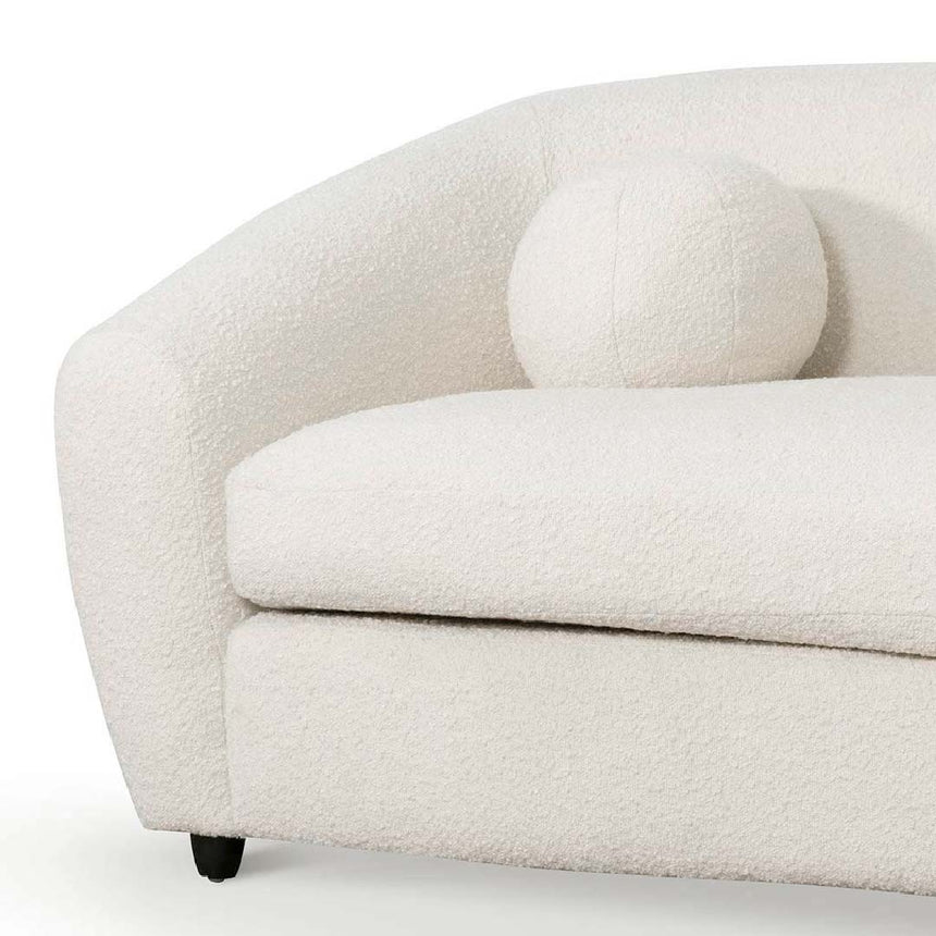 3 Seater Sofa - Ivory White Boucle - View 5