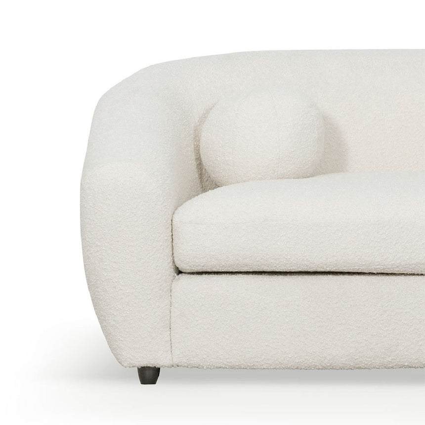 3 Seater Sofa - Ivory White Boucle - View 4