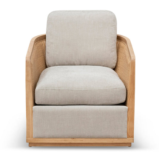 Ex Display - CLC6832-CA Wooden Armchair - Greige Fabric