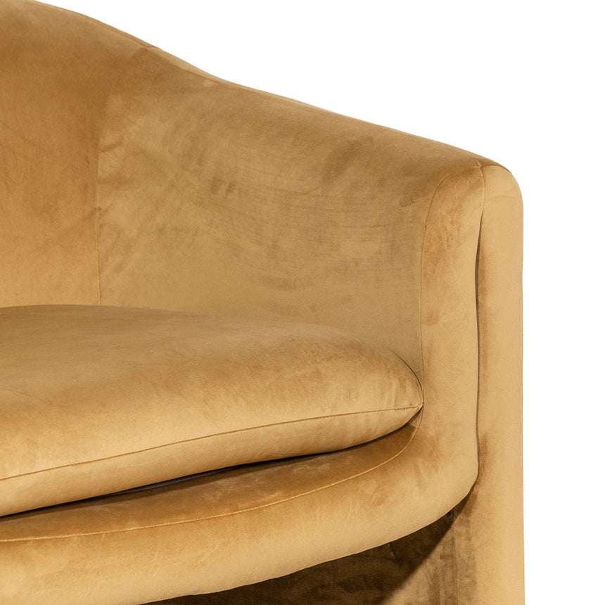 Velvet Armchair - Mustard - View 8