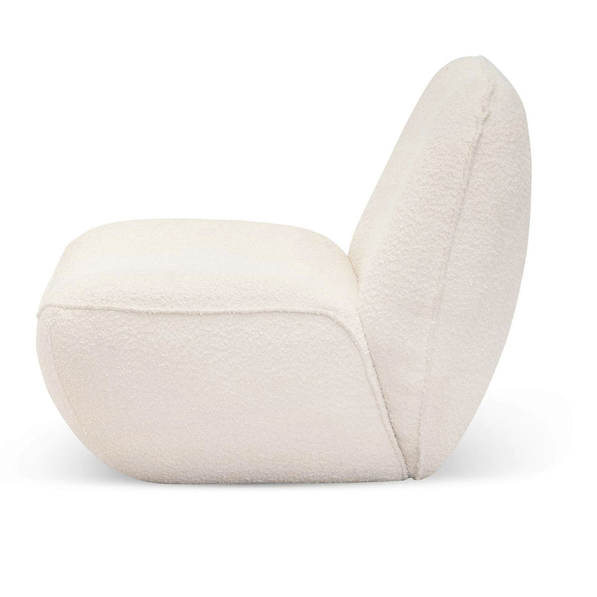 Lounge Chair - Ivory White Boucle - View 4