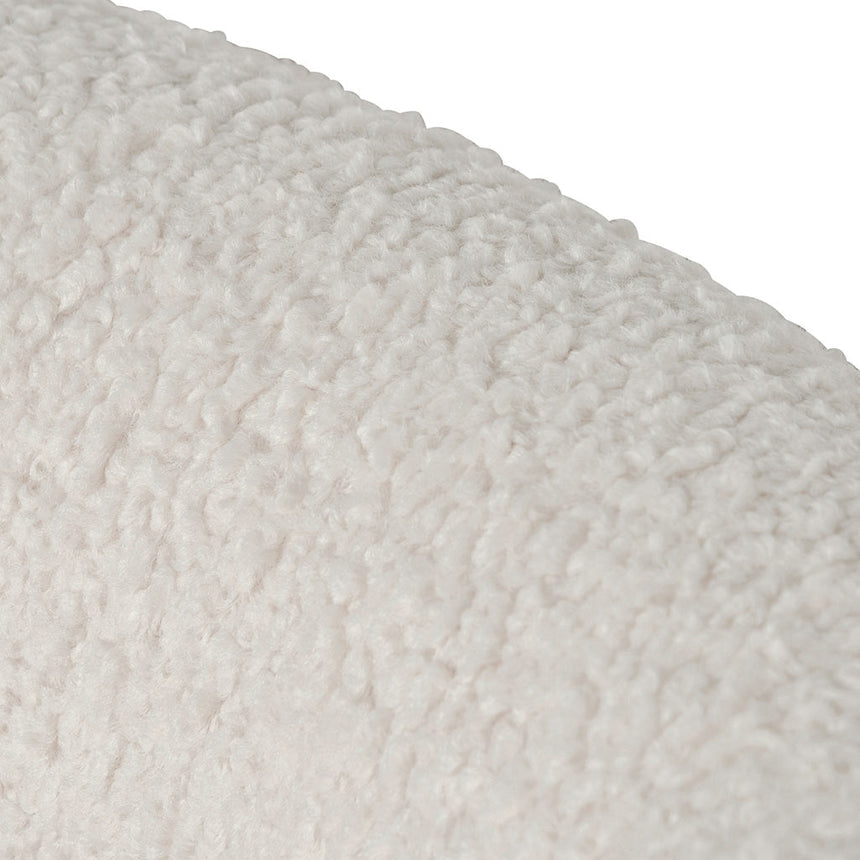 Ivory White Sherpa Armchair - Black Legs - View 6