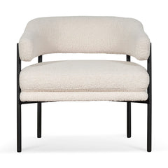 CLC6871-KSO - Ivory White Sherpa Armchair - Black Legs