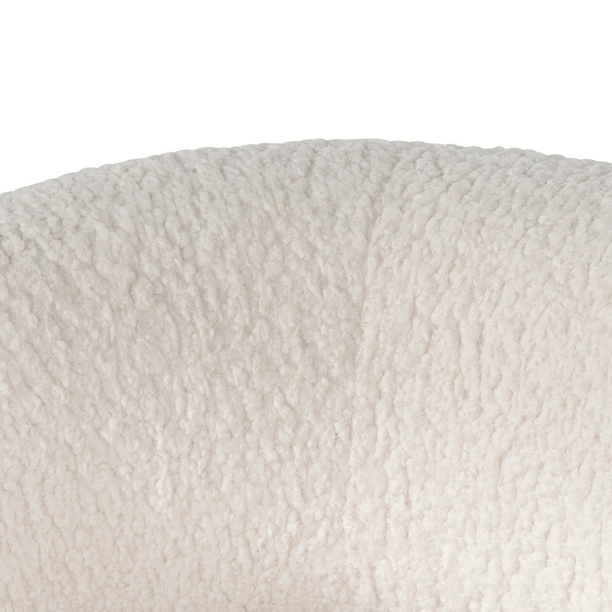 Ivory White Sherpa Armchair - Black Legs - View 7