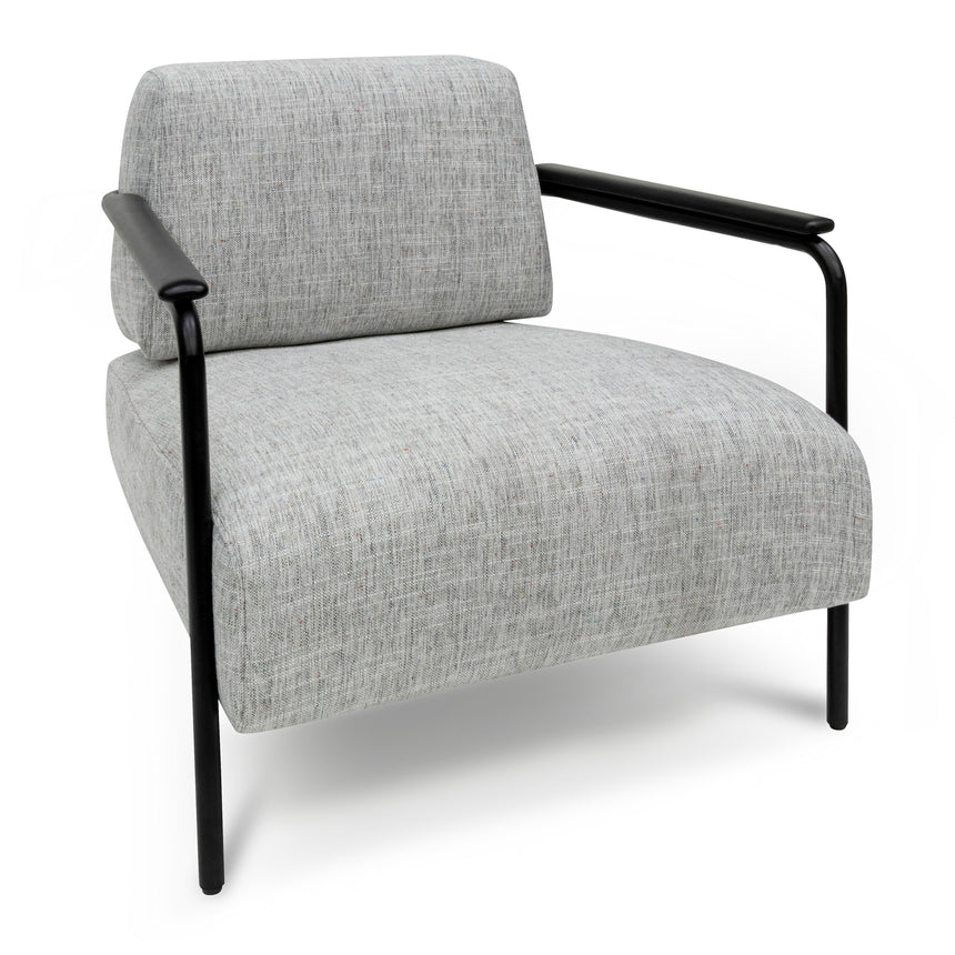 Fabric Armchair - Light Spec Grey with Black Legs - View 3