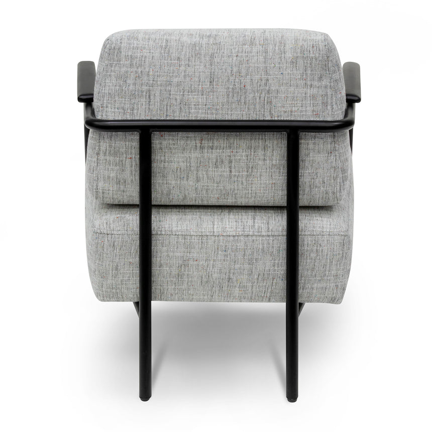 Fabric Armchair - Light Spec Grey with Black Legs - View 4