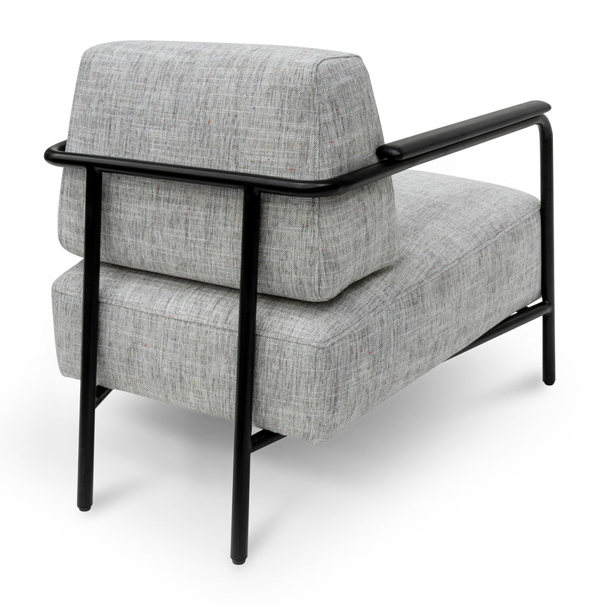 Fabric Armchair - Light Spec Grey with Black Legs - View 5