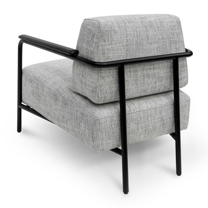 Fabric Armchair - Light Spec Grey with Black Legs - View 6