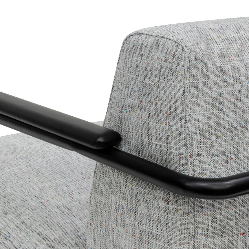 Fabric Armchair - Light Spec Grey with Black Legs - View 7