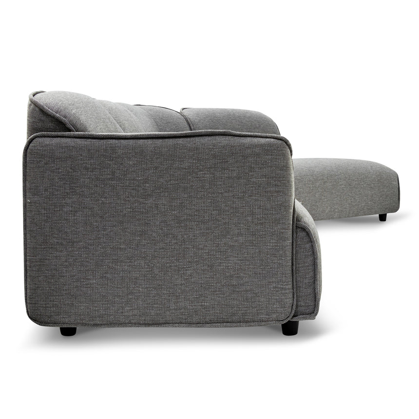 Left Return Modular Fabric Corner Sofa - Graphite Grey - View 9
