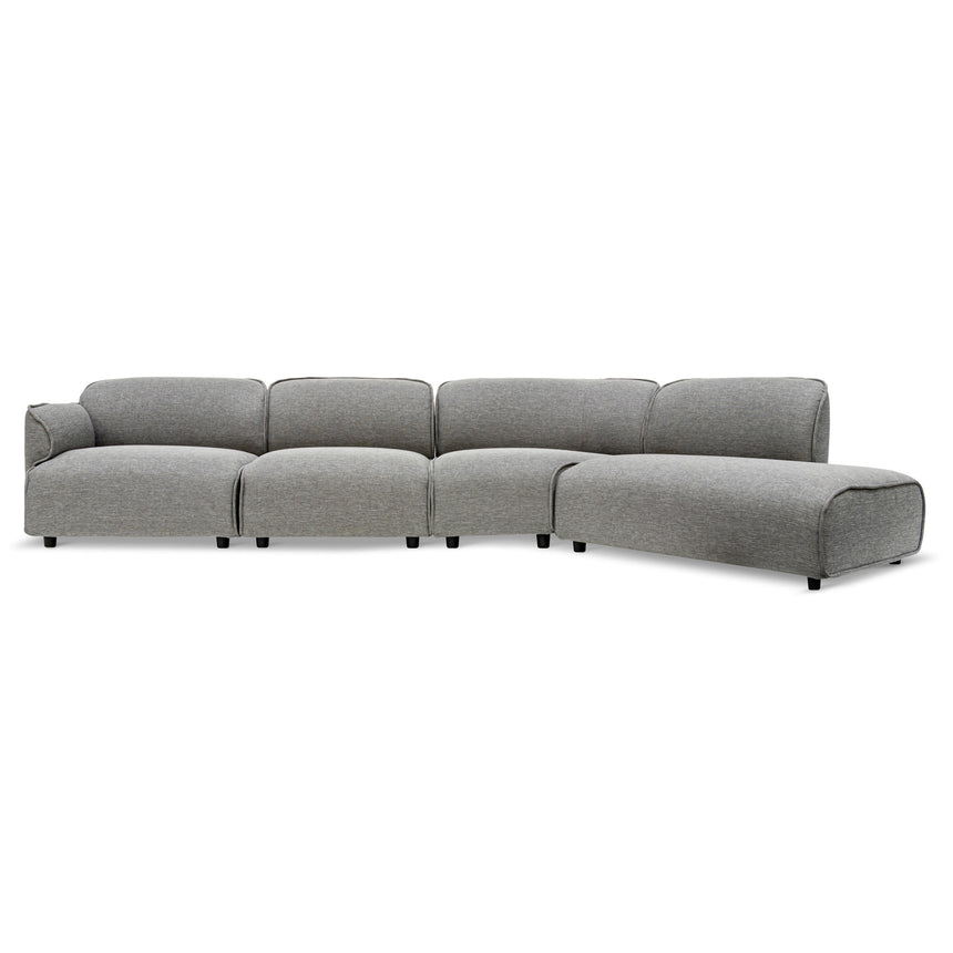 CLC6967-KSO Left Return Modular Fabric Corner Sofa - Graphite Grey