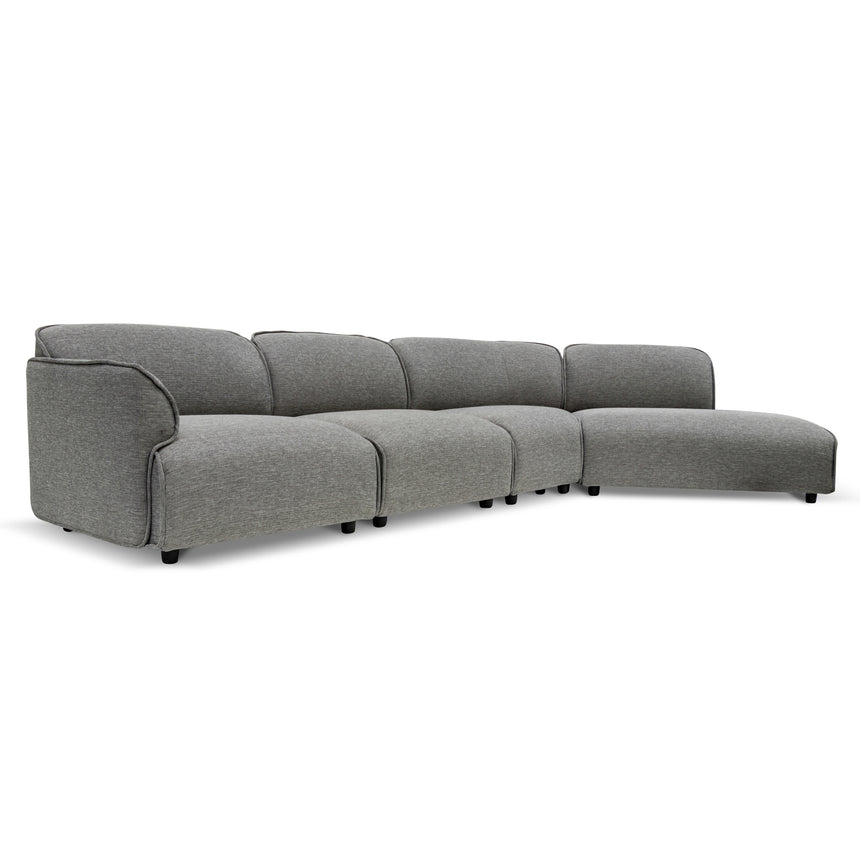 Left Return Modular Fabric Corner Sofa - Graphite Grey - View 2