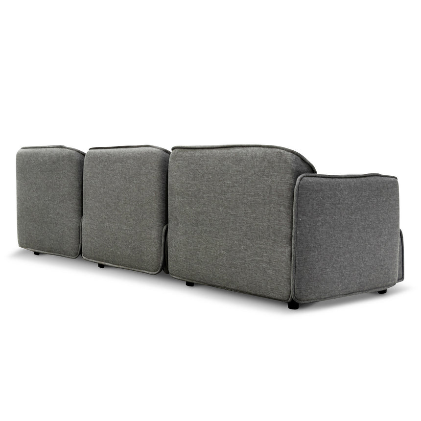 Left Return Modular Fabric Corner Sofa - Graphite Grey - View 3