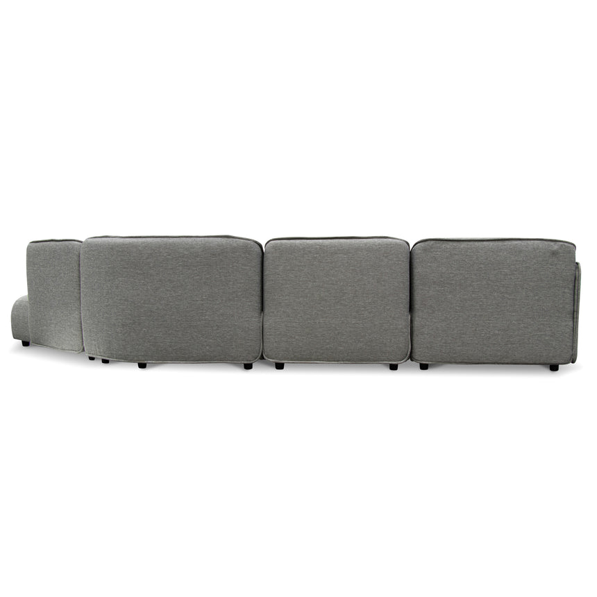 Left Return Modular Fabric Corner Sofa - Graphite Grey - View 4
