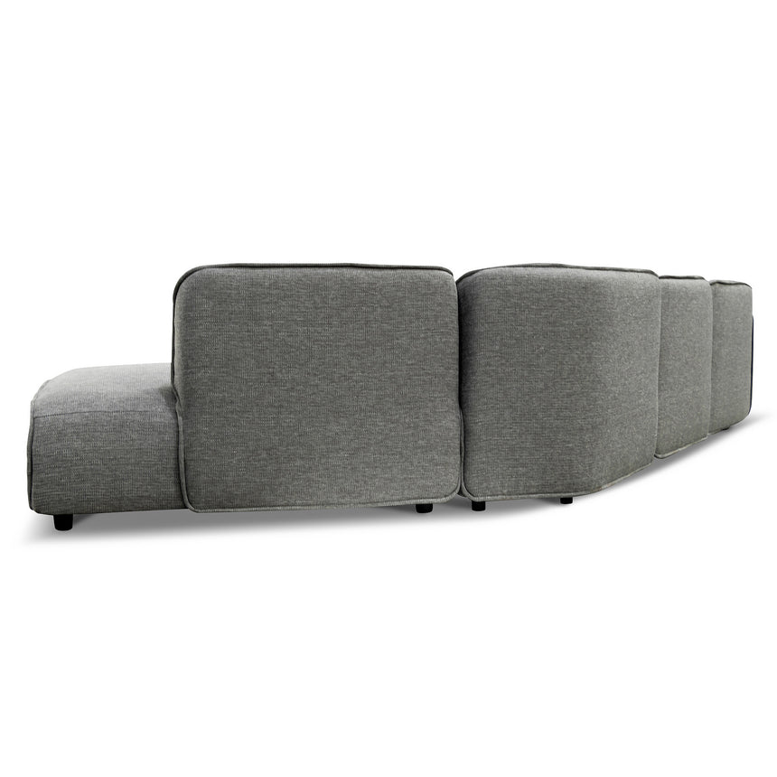 Left Return Modular Fabric Corner Sofa - Graphite Grey - View 5