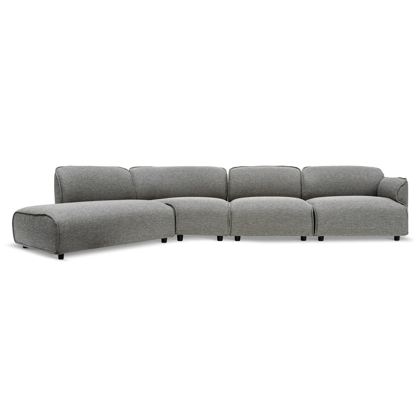 Right Return Modular Fabric Corner Sofa - Graphite Grey - View 3